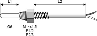 Temperaturna sonda sa navojem za posude pod pritiskom TS-05